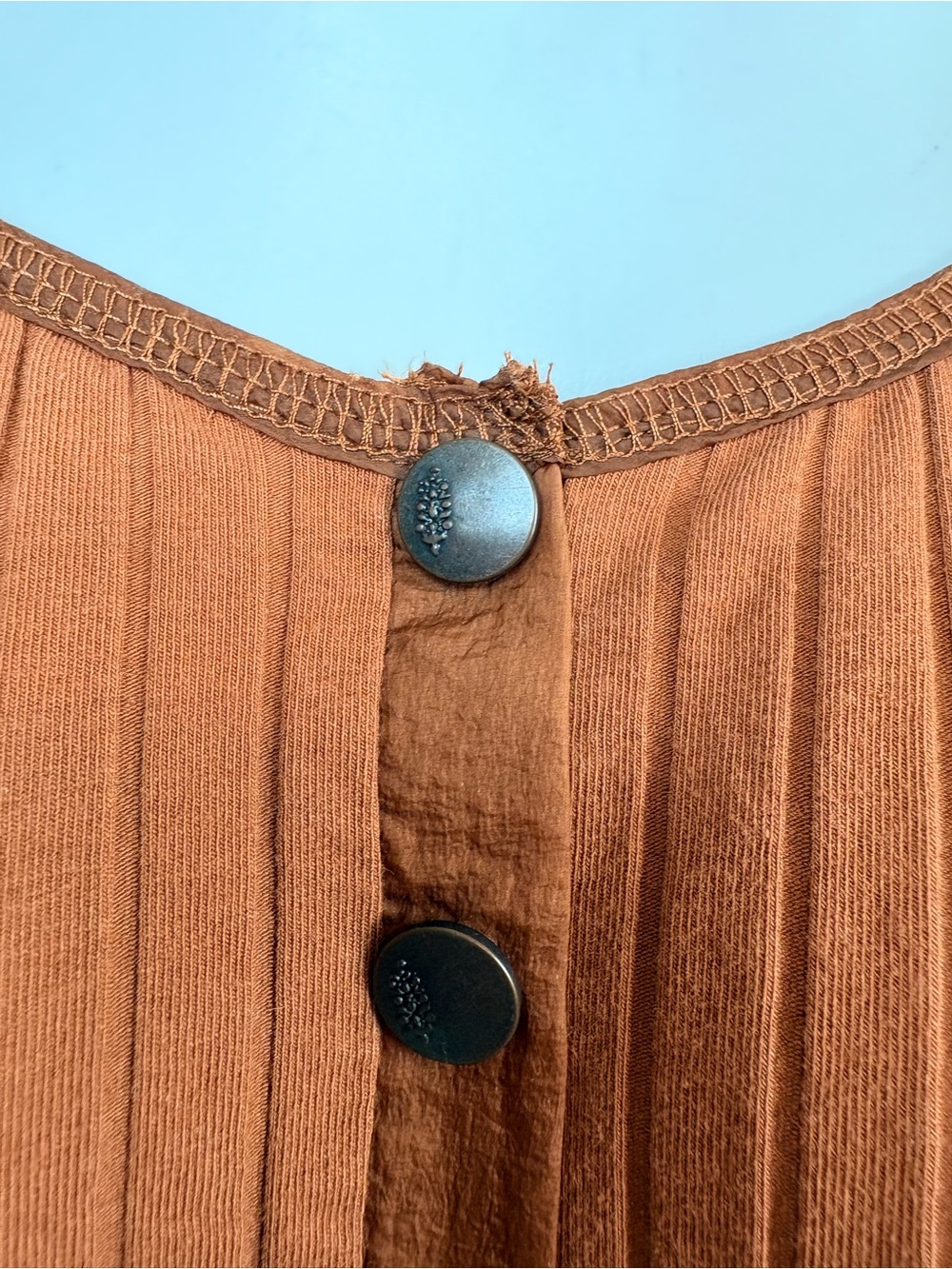 FP Movement by Free People Ribbed Snap Henley Tunic in Rust - Picture 6 of 12
